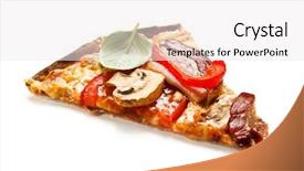  Presentation with bacon - Beautiful presentation featuring pizza with bacon and champignon backdrop and a  colored foreground