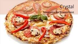  Presentation with bacon - Cool new presentation theme with pizza with bacon and champignon backdrop and a  colored foreground