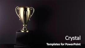  Presentation with trophy award - Beautiful PPT layouts featuring champion award - golden trophy on the black backdrop and a black colored foreground