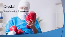  Presentation with fight two boxer boxing - Cool new presentation theme with champion brain - injured boxer recovering in hospital backdrop and a  colored foreground