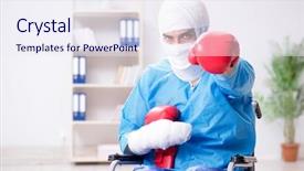  Presentation with boxer - Presentation theme with champion brain - injured boxer recovering in hospital background and a sky blue colored foreground