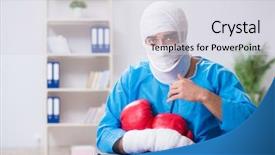  Presentation with champion - Colorful PPT theme enhanced with champion brain - injured boxer recovering in hospital backdrop and a light gray colored foreground