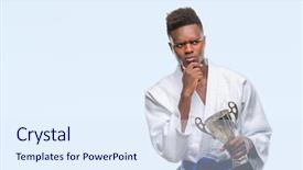  Presentation with christian african american men - Colorful slides enhanced with champion brain - young african american man backdrop and a sky blue colored foreground