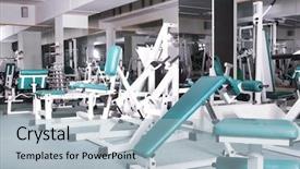  Presentation with champion - Beautiful slides featuring champion in a fitness center backdrop and a light blue colored foreground