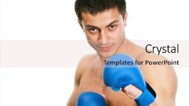  Presentation with boxer - Slide set consisting of personal self defense - image courageous boxer looking background and a  colored foreground