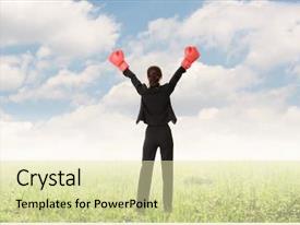 Free Conflict Rear View Of Business Woman PPT template 32 | CrystalGraphics