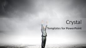  Presentation with goal - Amazing slide set having jumping up trying to reach backdrop and a light gray colored foreground