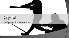  Presentation with champions league - Presentation theme featuring champions league - baseball background and a light gray colored foreground