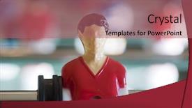  Presentation with football - Beautiful presentation theme featuring champions league - football player in foosball bar backdrop and a  colored foreground