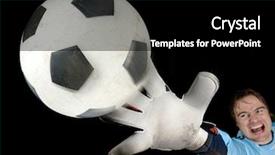  Presentation with eye ball dilated gif - Audience pleasing presentation design consisting of champions league - goalkeeper defends ball backdrop and a black colored foreground