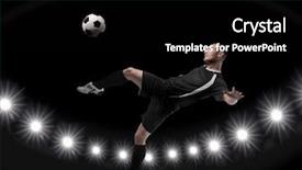  Presentation with champions league - Theme consisting of champions league - soccer player in action background and a black colored foreground