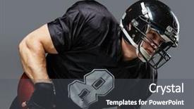  Presentation with american football - Theme featuring championship jerseys - american football player with ball background and a dark gray colored foreground