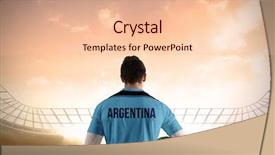  Presentation with football blue - Colorful PPT theme enhanced with championship jerseys - argentina football player holding ball backdrop and a lemonade colored foreground