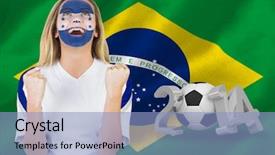  Presentation with painting walls paint roller - Presentation design featuring championship jerseys - excited honduras fan in face background and a light blue colored foreground