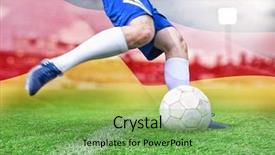  Presentation with football - Theme having championship jerseys - football player kicking ball background and a  colored foreground