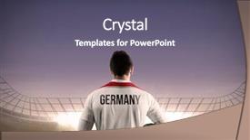  Presentation with football germany - Cool new slides with championship jerseys - germany football player holding ball backdrop and a gray colored foreground