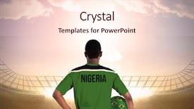  Presentation with football blue - Slide set consisting of championship jerseys - nigeria football player holding ball background and a lemonade colored foreground