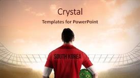  Presentation with football blue - Slide deck with championship jerseys - south korea football player holding background and a lemonade colored foreground