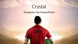  Presentation with football blue - PPT layouts having championship jerseys - spain football player holding ball background and a lemonade colored foreground