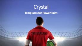  Presentation with football blue - Slide set featuring championship jerseys - swiss football player holding ball background and a  colored foreground