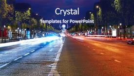  Presentation with triumphal arch and champs elysees - Presentation design enhanced with champs elysees avenue in paris background and a navy blue colored foreground