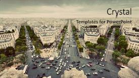  Presentation with france - Audience pleasing theme consisting of champs-elysees view from arc backdrop and a mint green colored foreground