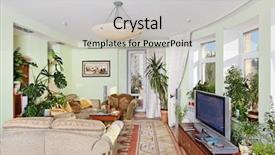  Presentation with roman style - Amazing PPT theme having chandelier and rococo style furniture backdrop and a light gray colored foreground