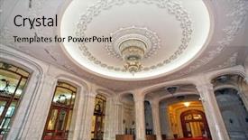  Presentation with crystal for bordes springs - PPT theme enhanced with chandelier in bucharest parliament palace background and a  colored foreground