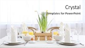  Presentation with table setting - Slides with chandeliers - beautiful easter table setting background and a white colored foreground