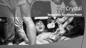  Presentation with poverty - Presentation theme featuring chang-thailand-feb-22-2013 background and a gray colored foreground