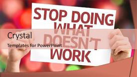  Presentation with management - Cool new PPT theme with management change - stop doing what doesn't work backdrop and a coral colored foreground