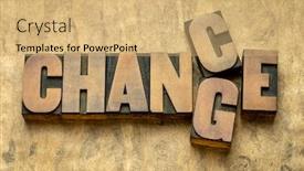  Presentation with opportunity - PPT theme having change-and-chance-word-abstract background and a coral colored foreground