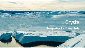  Presentation with climate change - Beautiful PPT layouts featuring change and global warming - iceberg backdrop and a teal colored foreground