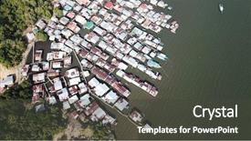  Presentation with sea fishing - Amazing presentation theme having asian fishing town poor slum backdrop and a dark gray colored foreground