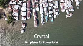  Presentation with sea fishing - Presentation theme with asian fishing town poor slum background and a gray colored foreground