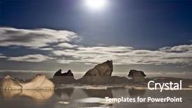  Presentation with floating - PPT layouts with baseball flying towards a baseball glove background and a tawny brown colored foreground