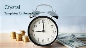  Presentation with change - Amazing slide set having change clocks - alarm clock and money backdrop and a sky blue colored foreground