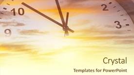  Presentation with clock face - Cool new slide set with change clocks - clock face in bright sky backdrop and a cream colored foreground