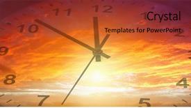  Presentation with clock face - Slide deck with change clocks - clock face in bright sky background and a red colored foreground