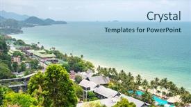  Presentation with prison thailand - PPT theme having change culture - thailand tropical island of koh background and a light blue colored foreground