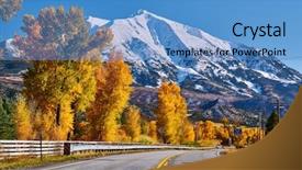  Presentation with rocky mountains - Amazing PPT layouts having change curve - highway in colorado rocky mountains backdrop and a teal colored foreground