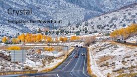  Presentation with changing season - PPT theme consisting of change curve - season changing first snow background and a  colored foreground