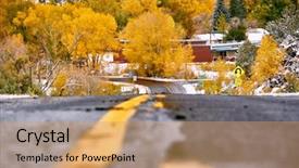  Presentation with changing season - Beautiful slide deck featuring change curve - season changing first snow backdrop and a  colored foreground