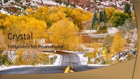  Presentation with changing season - Theme enhanced with change curve - season changing first snow background and a  colored foreground