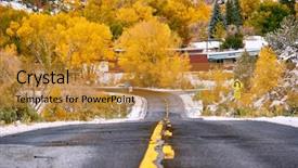  Presentation with changing season - PPT theme consisting of change curve - season changing first snow background and a  colored foreground