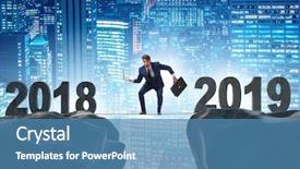  Presentation with 2018 - Amazing slides having change date - businessman balancing between 2018 backdrop and a teal colored foreground