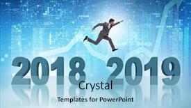  Presentation with concept of biochemistry dna - Cool new presentation theme with change date - concept of transition between 2018 backdrop and a light blue colored foreground