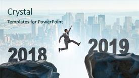  Presentation with concept - Slides consisting of change date - concept of transition between 2018 background and a sky blue colored foreground