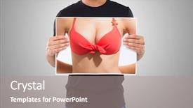  Presentation with breast - Presentation theme with change date - conceptual image of a man background and a gray colored foreground