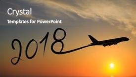  Presentation with 2019 chinese new year - PPT theme with change date - new year 2018 drawing background and a coral colored foreground